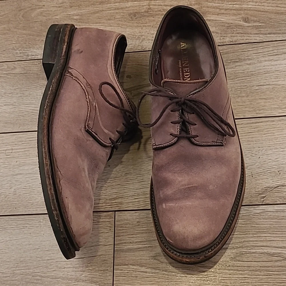 ALLEN EDMONDS Surrey Grey Brown Leather Sz 10 D Blucher‎ Lace Up Mens Shoes